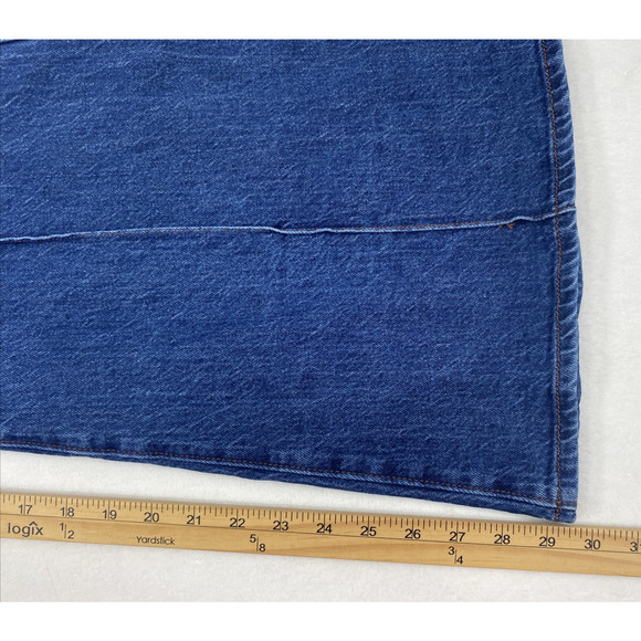 Loft Super Flare Jeans Womens Size 8 Blue Medium Wash Denim Corded High Rise - Picture 10 of 12